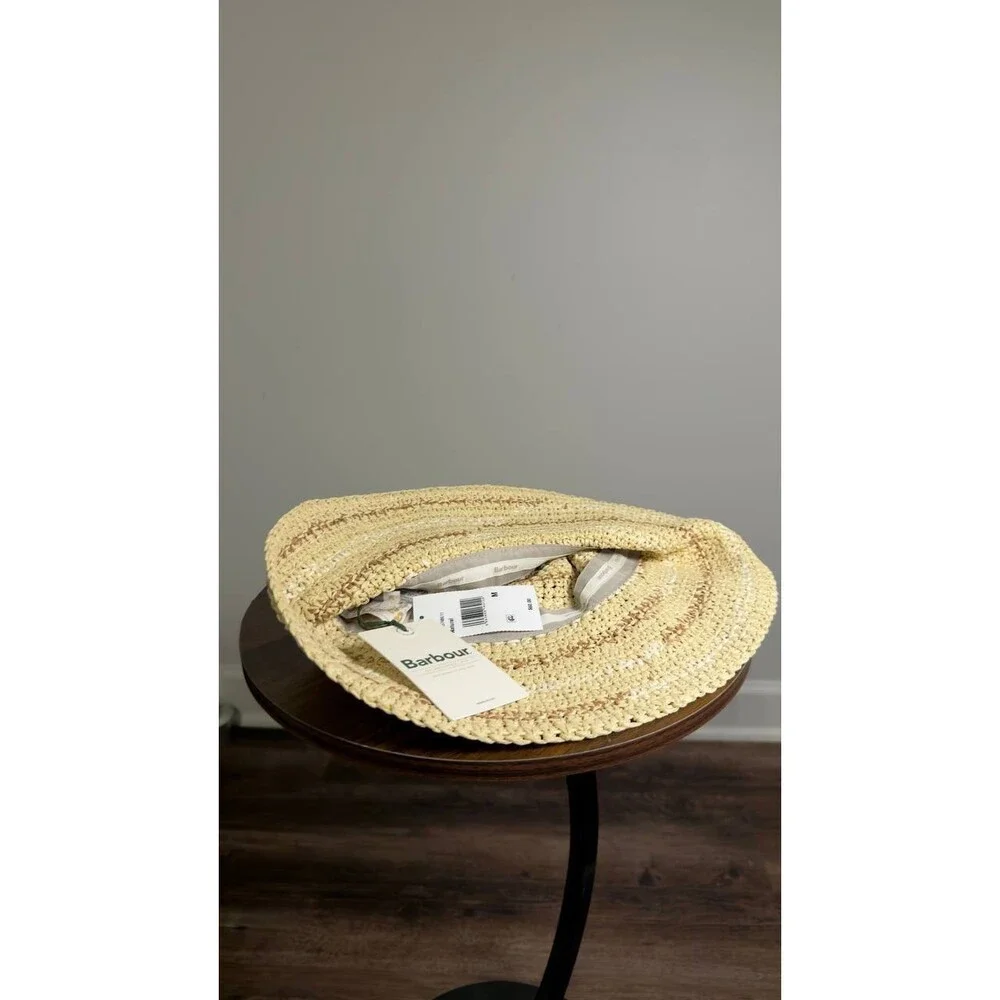 Barbour  Cloche  Hat  Natural  Paper  M  New  $60